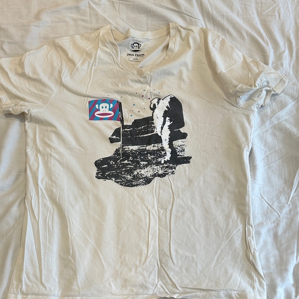 Vintage Paul Frank White V-Neck T-Shirt